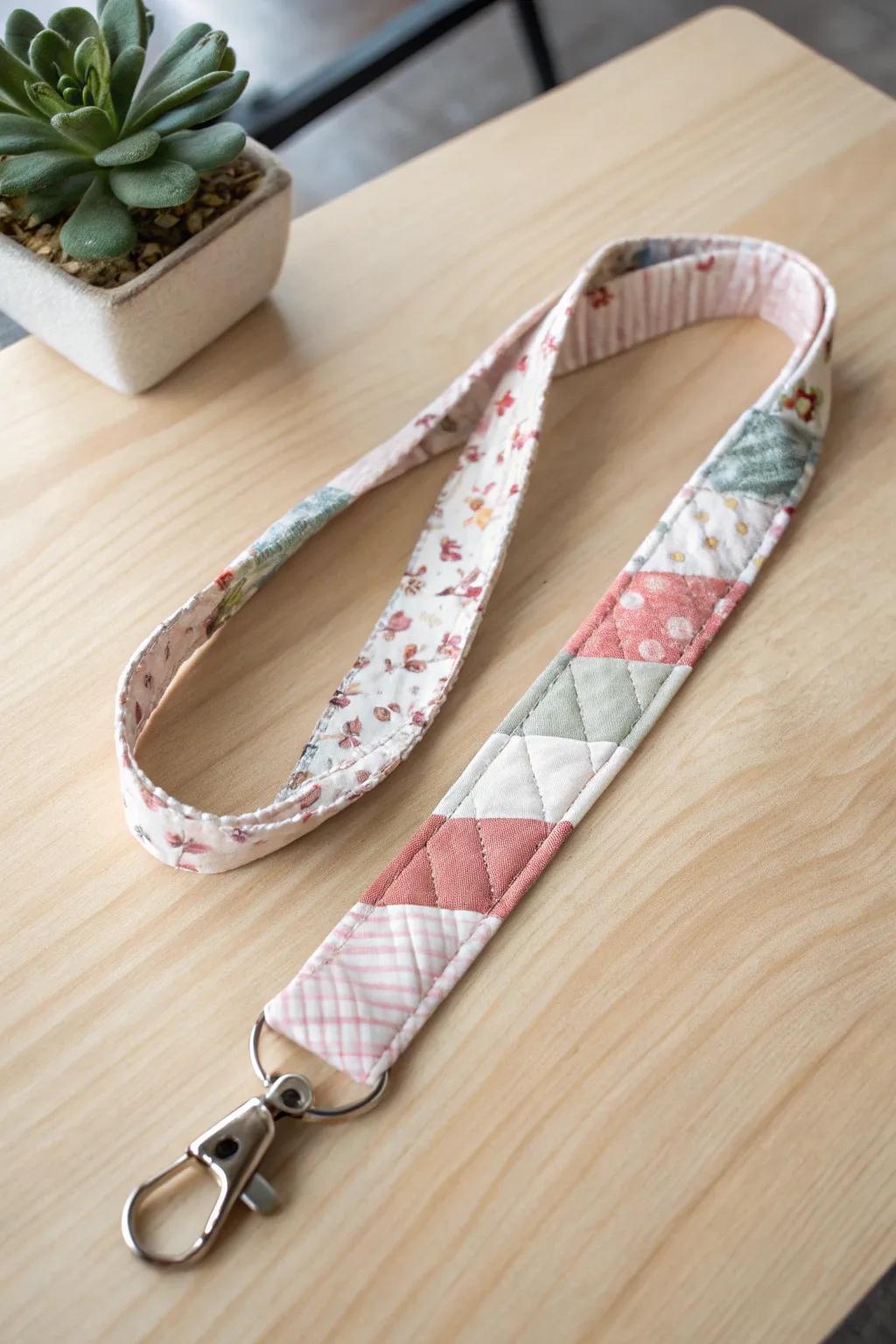 Elevate your everyday style with a touch of DIY charm: Create your own fabric lanyard from fabric scraps!