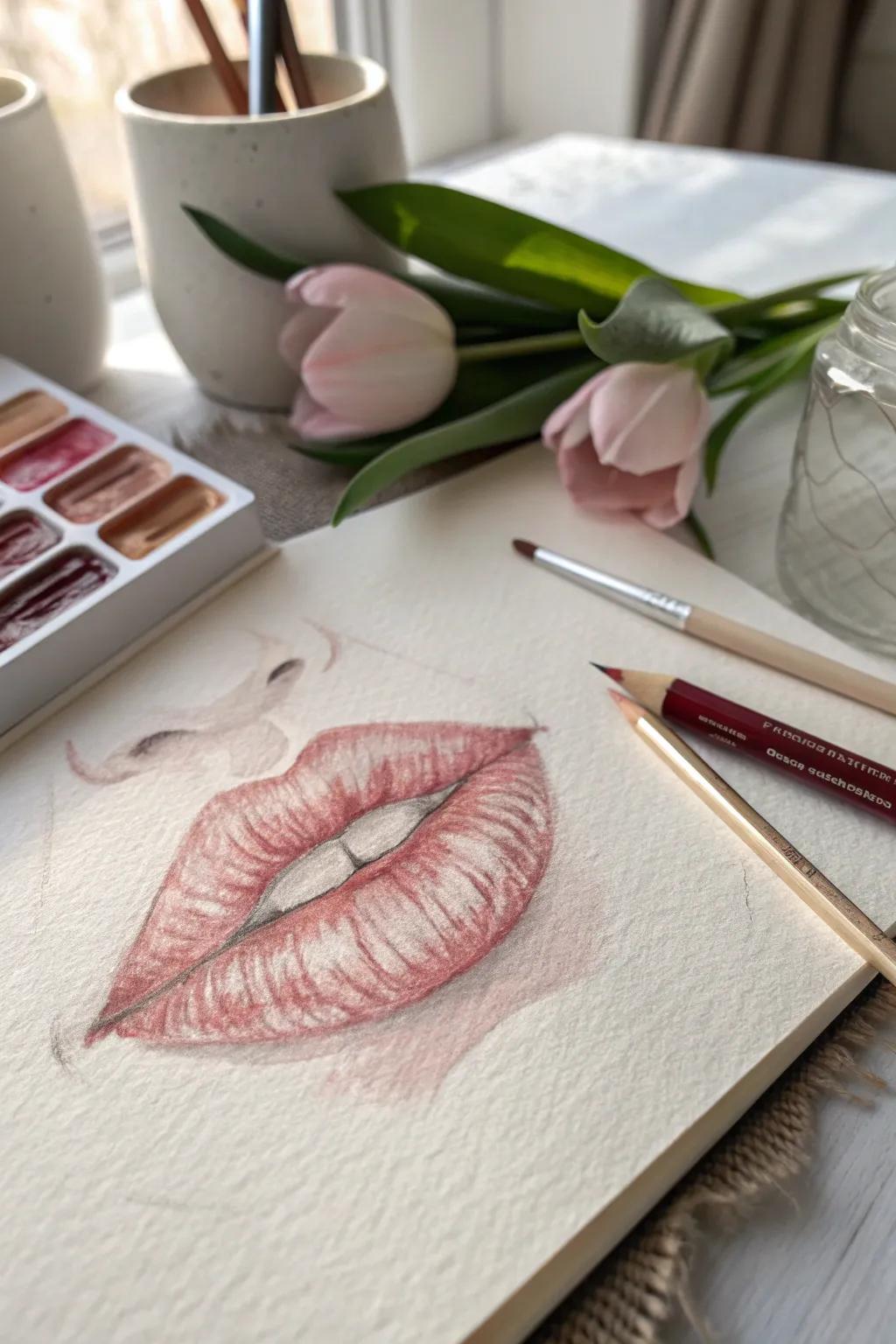 Explore the art of shading to bring lips to life with stunning realism.