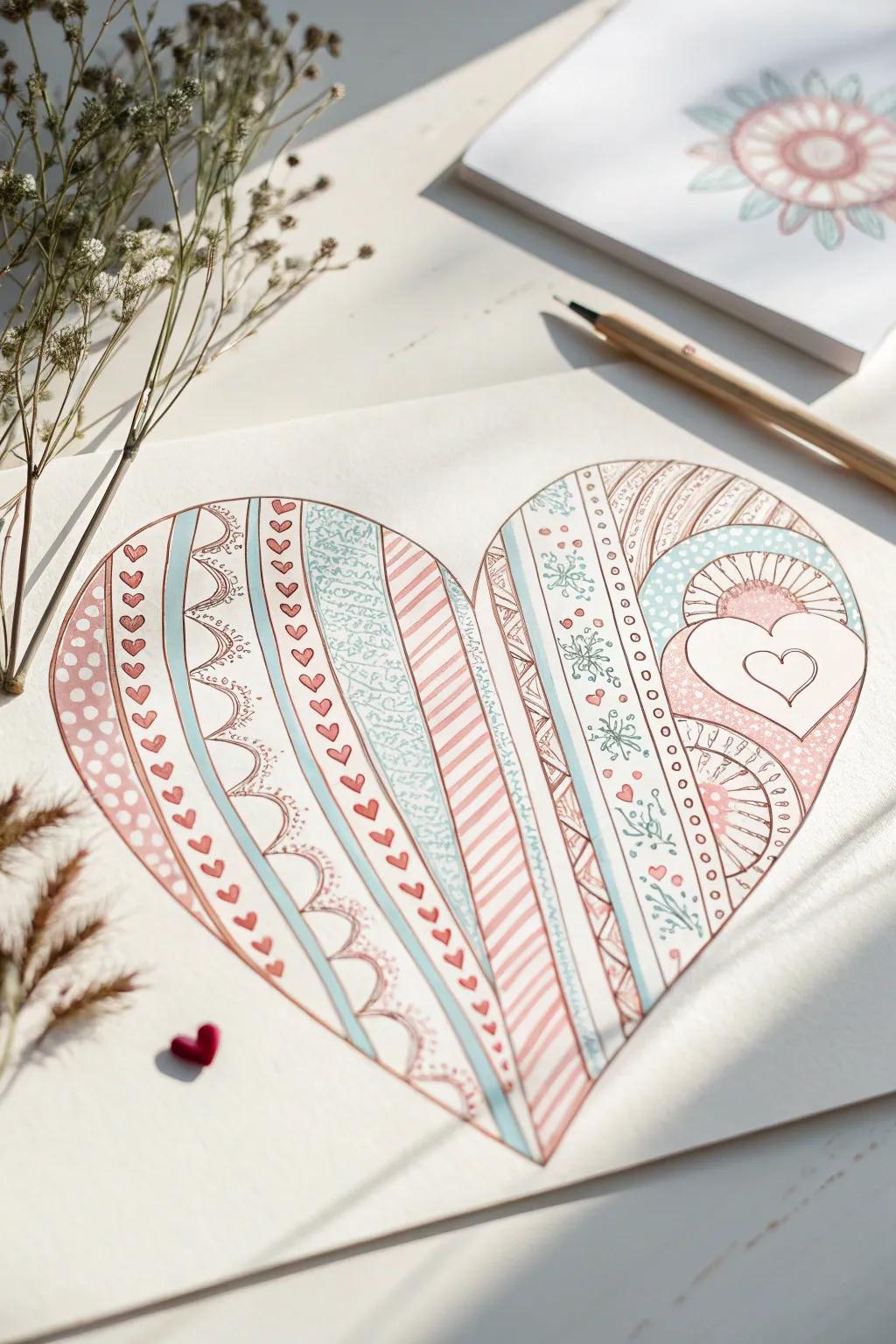 Discover the charm of whimsical heart patterns, where simplicity meets artistry.