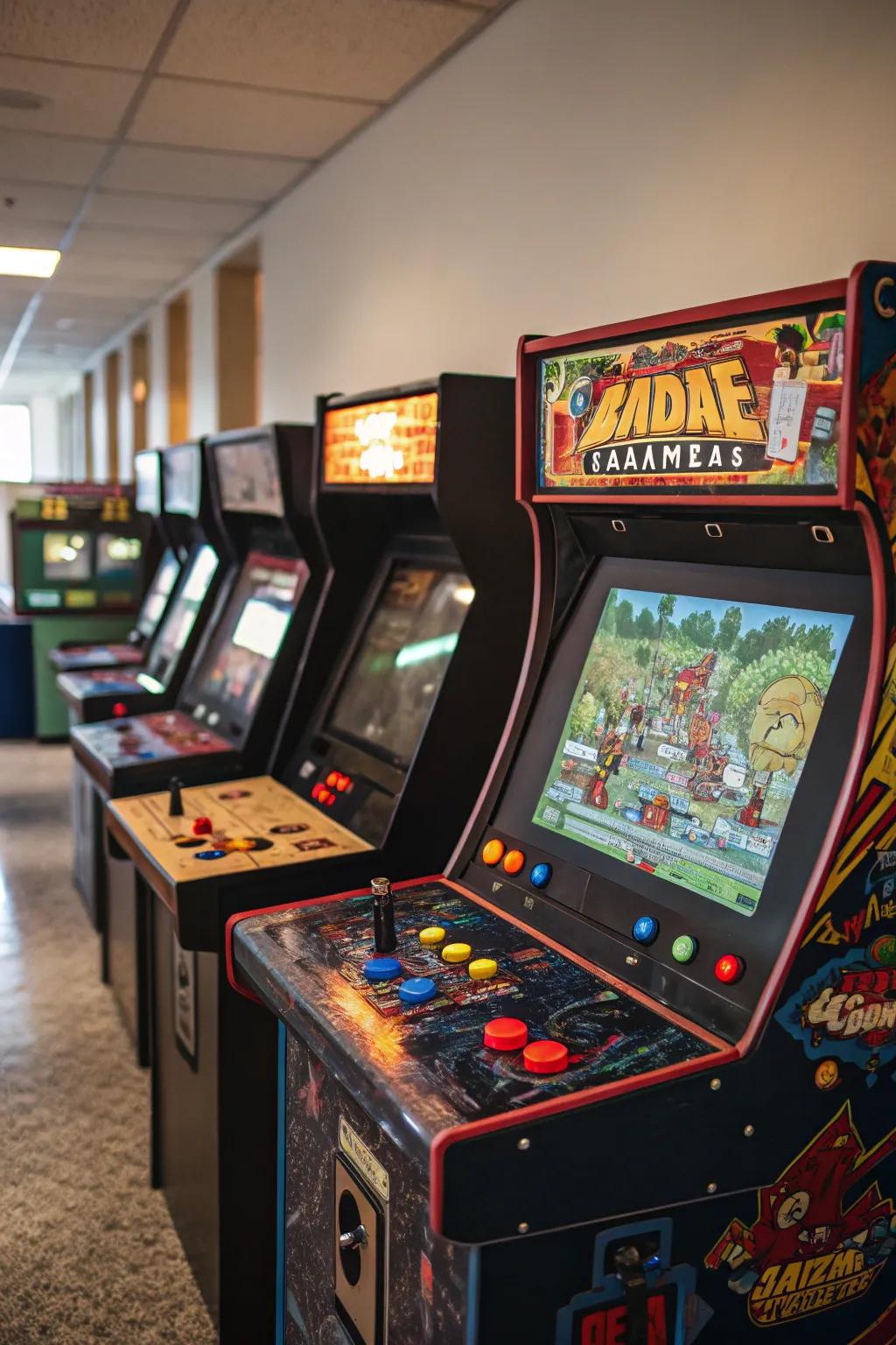 Classic arcade machines set the nostalgic tone in your man cave.
