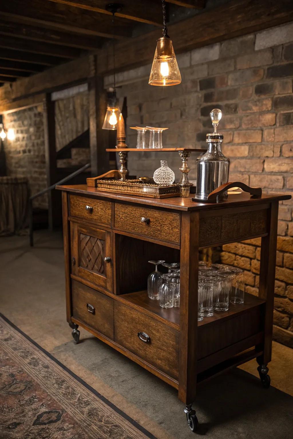 Transform your space: From forgotten furniture to the centerpiece of your man cave bar.