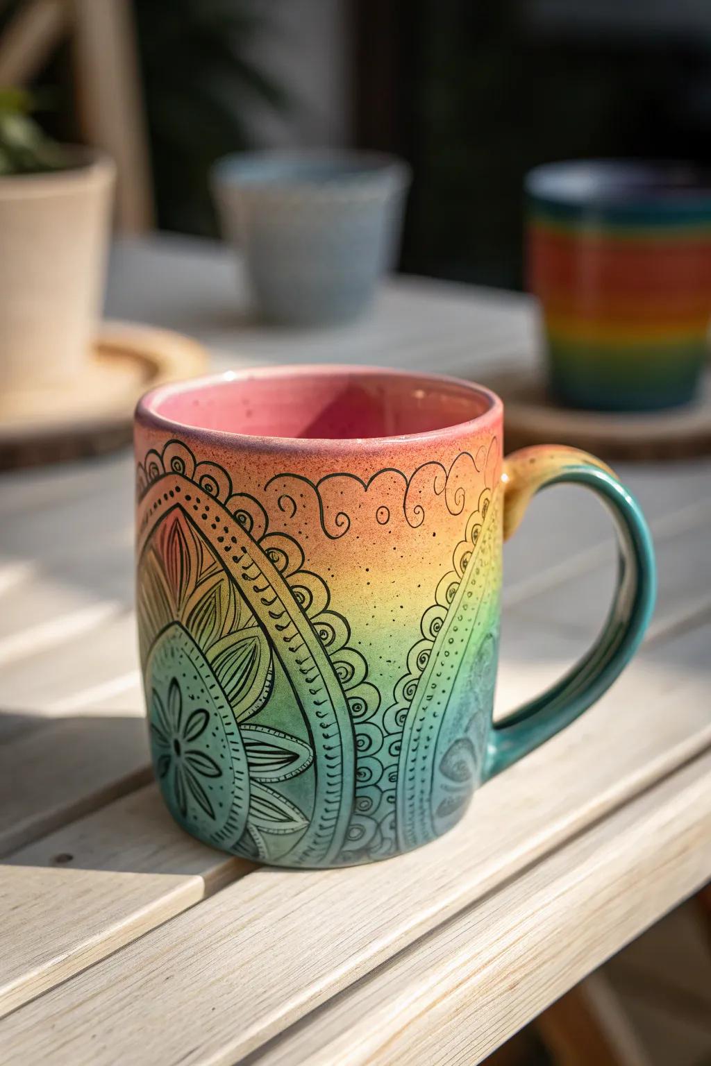 Discover the art of vibrant gradients with markers, where simplicity meets a burst of colors.