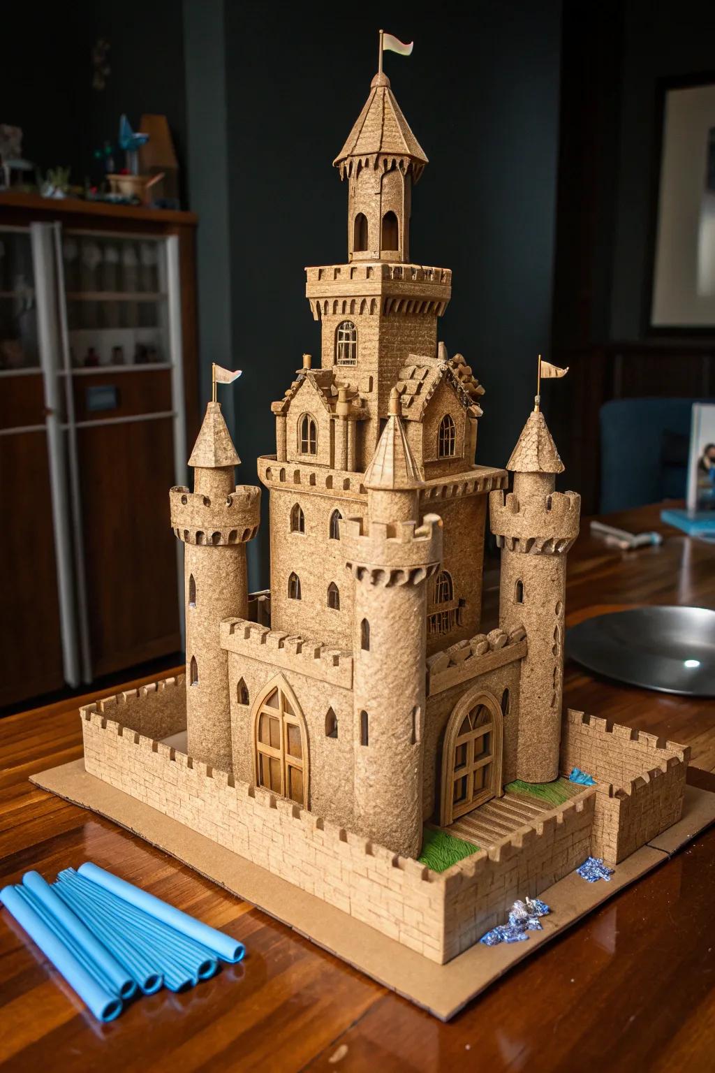 Unleash your inner architect with a handcrafted cardboard castle masterpiece.