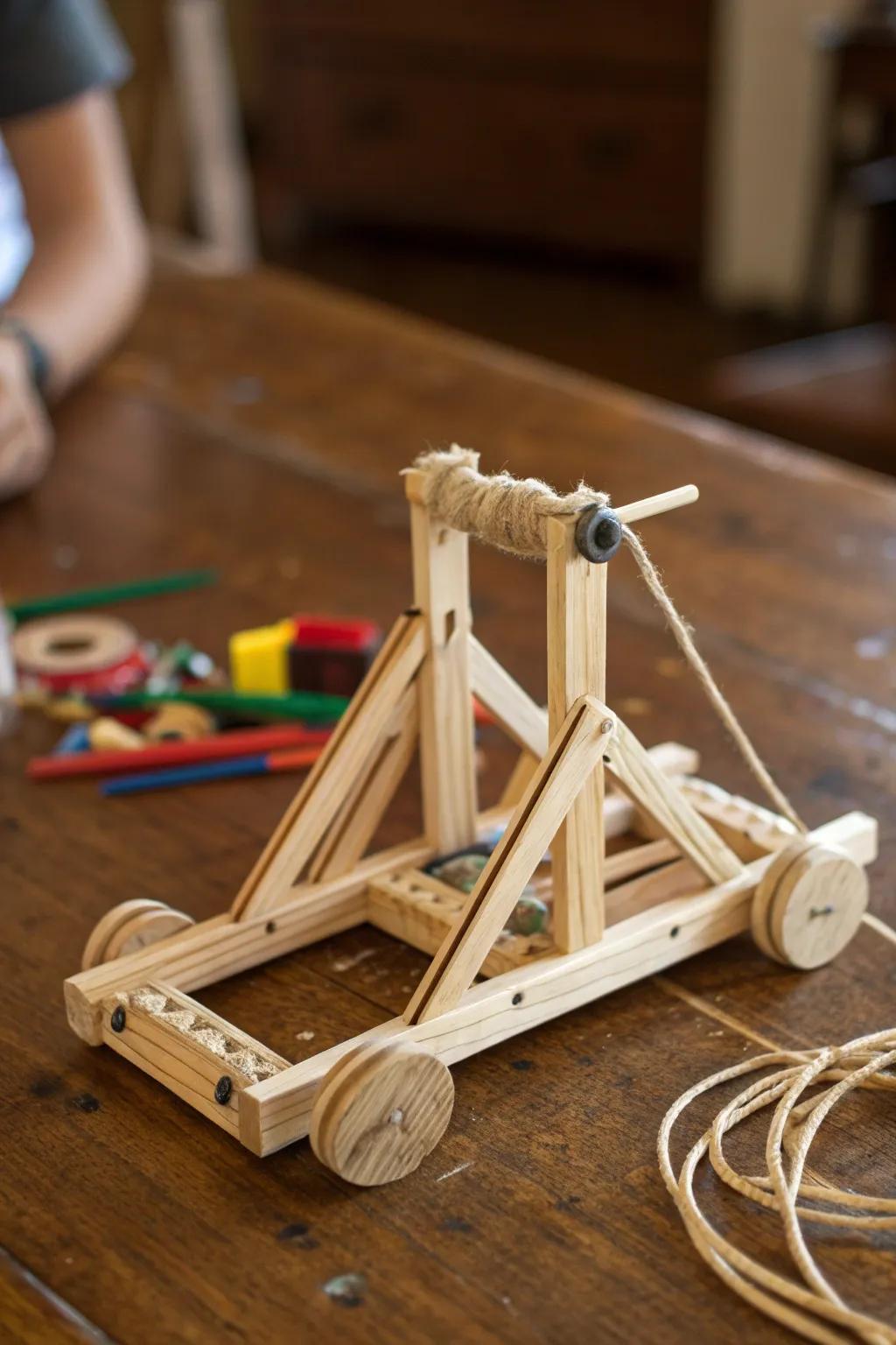 Unleash your creativity with this classic popsicle stick catapult—where craftsmanship meets playful innovation!