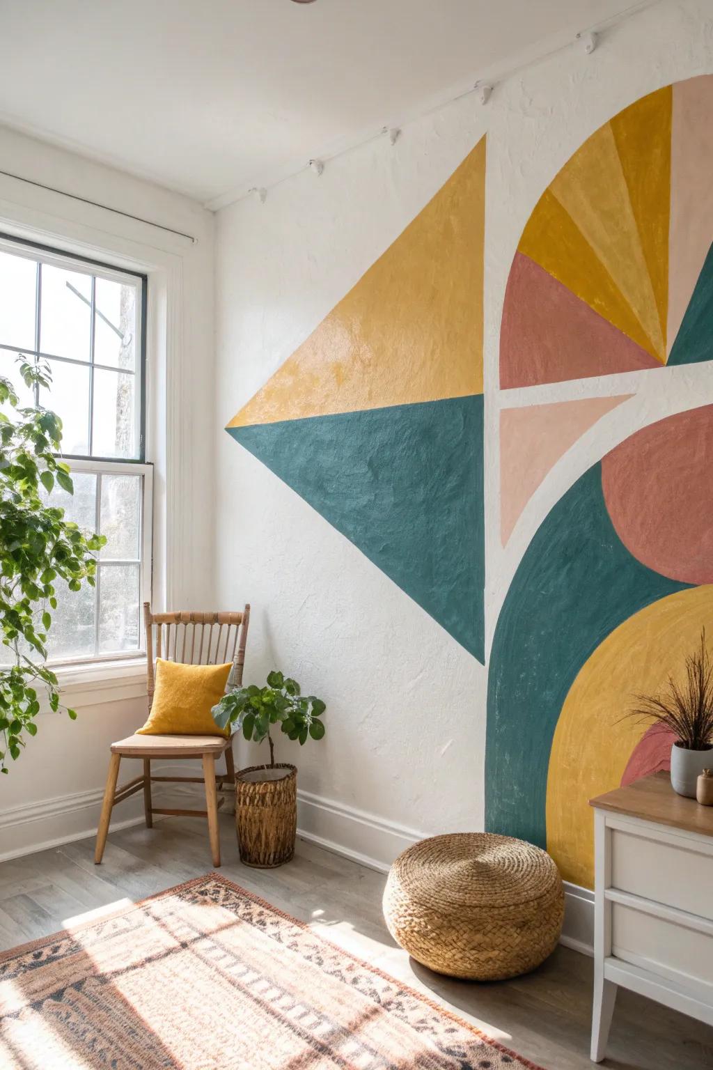 Transform your space with bold abstract shapes and vibrant colors, where Scandinavian minimalism meets Boho artistry.