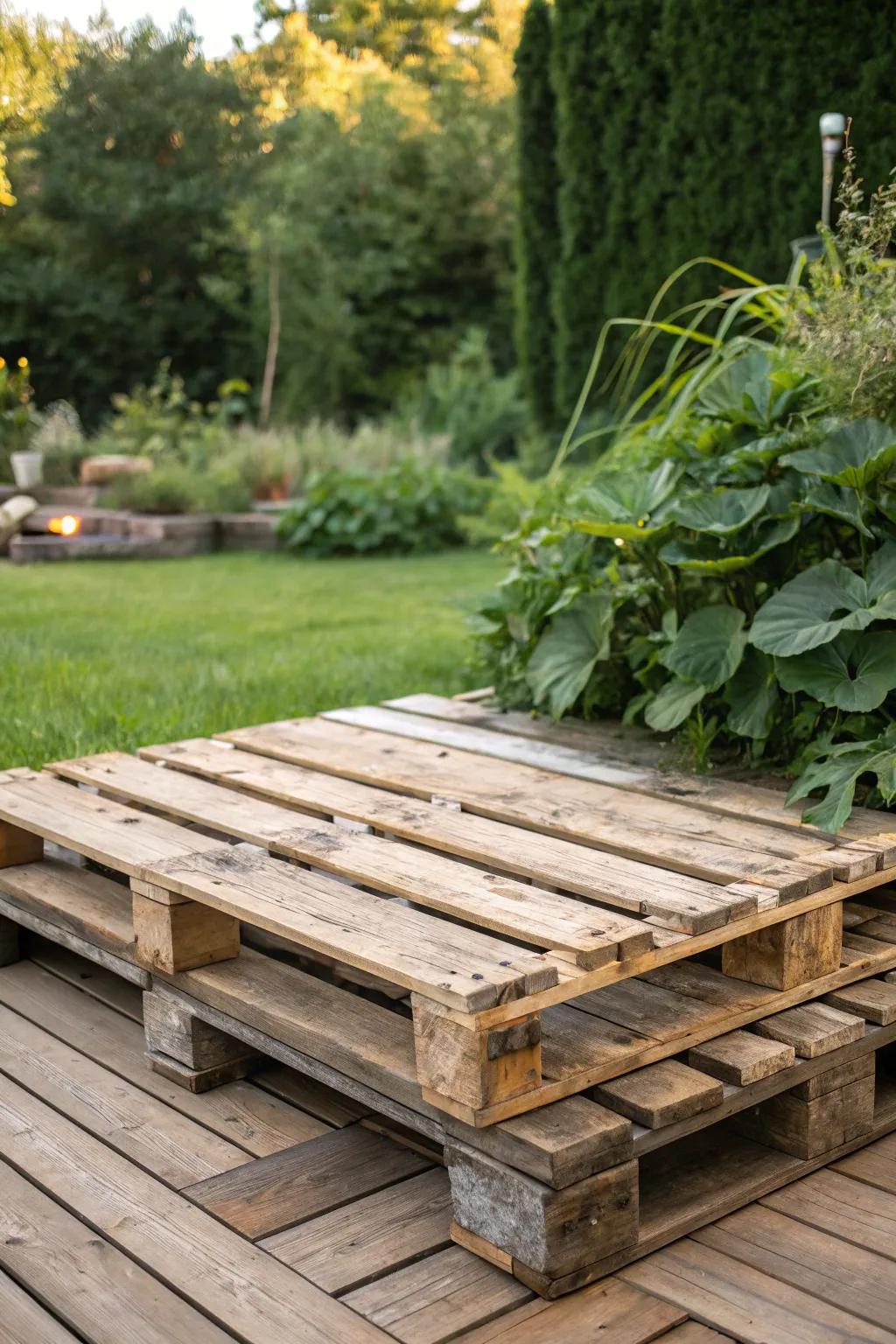 Transform your backyard with a rustic pallet deck—your next DIY weekend project.