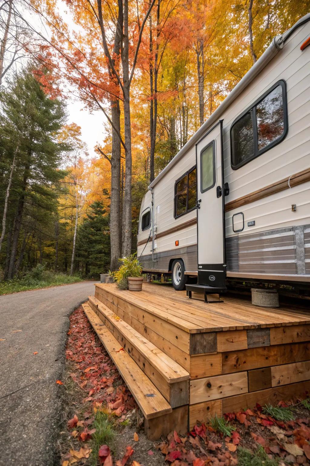 Transform your RV with rustic charm: Discover the art of pallet skirting.