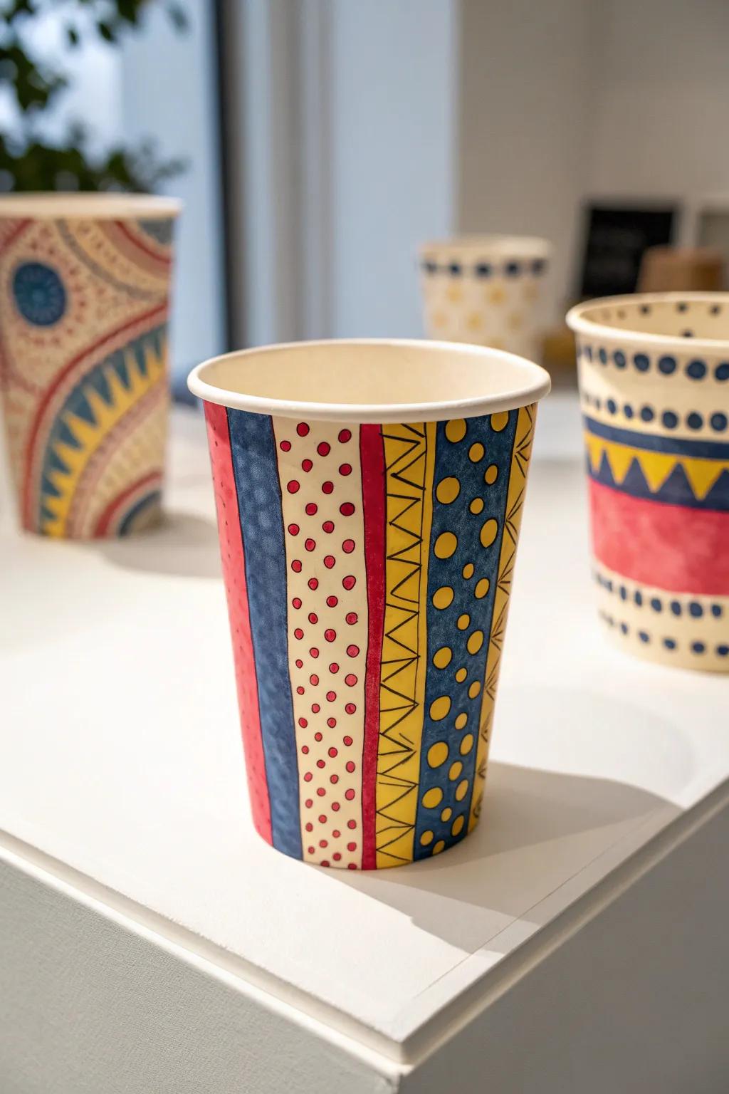Add a splash of color to your gatherings with bold and playful paper cup designs!