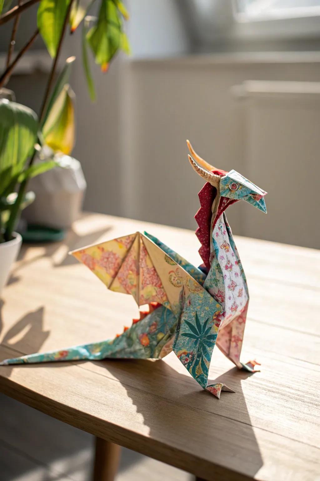 Unleash your creativity with a vibrant origami dragon that dances between simplicity and intricate beauty.