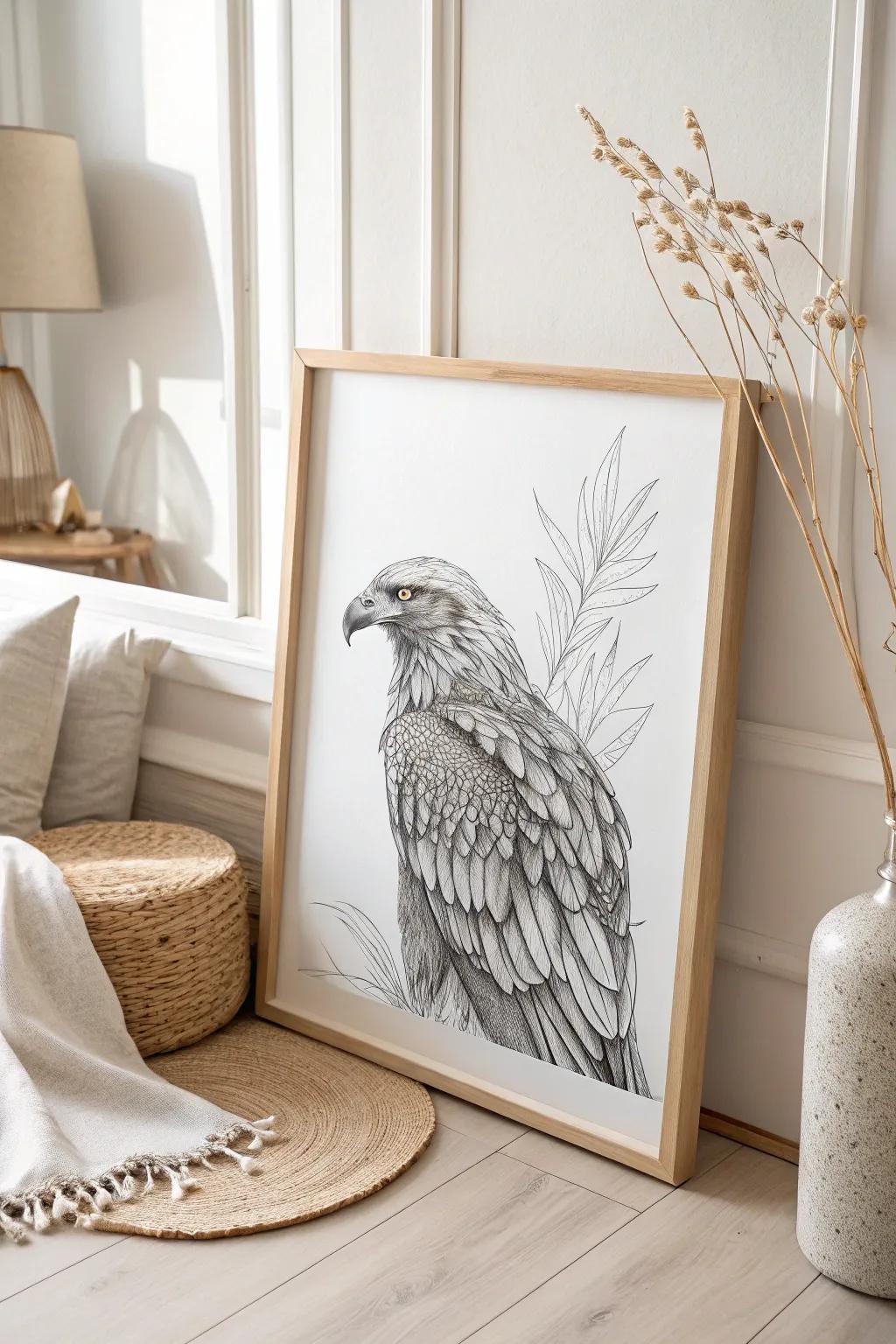 Capture the elegance of nature with exquisite pen art: a minimalist's dream with a Boho twist.