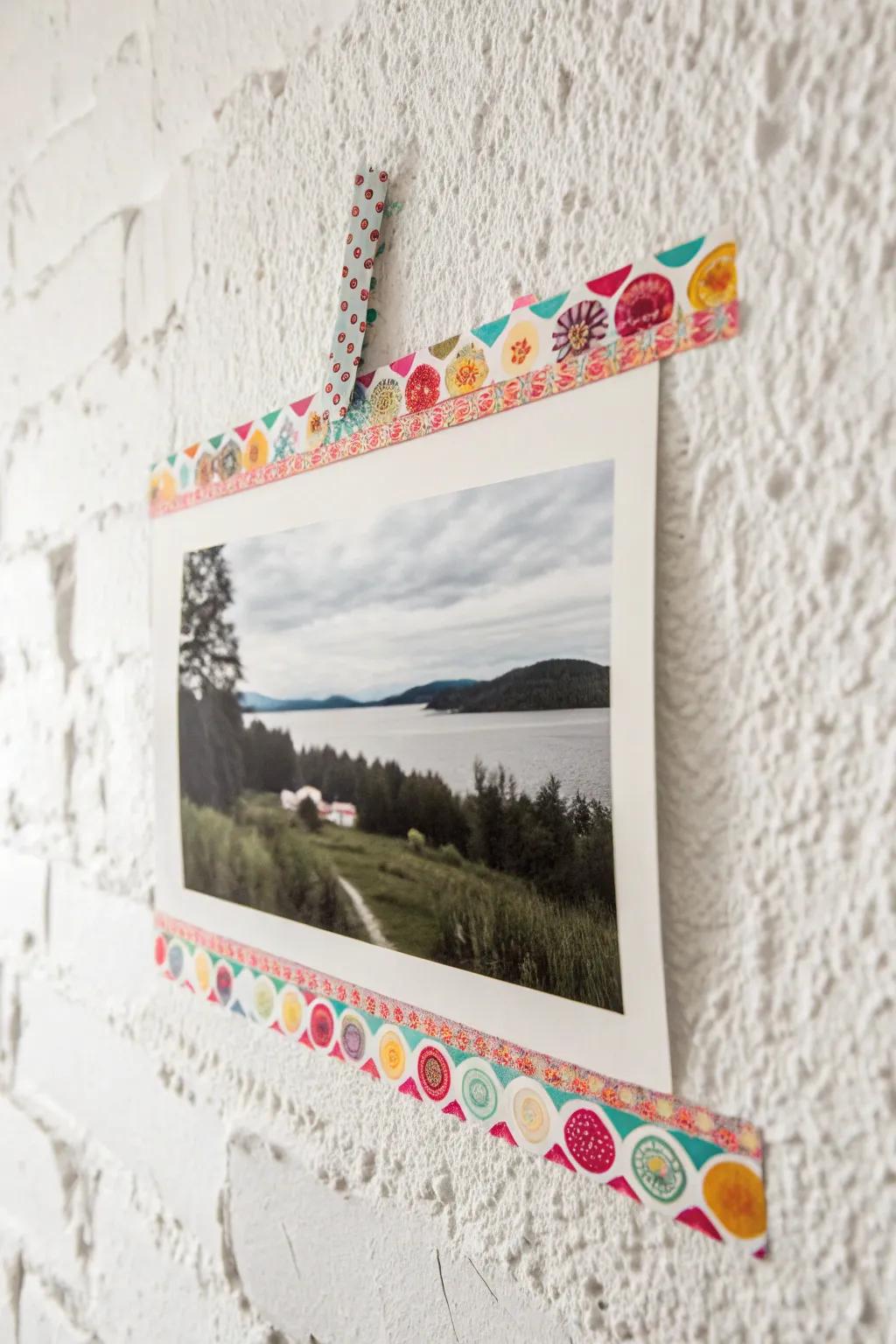 Transform your space with creative Washi tape borders – a simple yet stylish way to showcase your favorite photos.