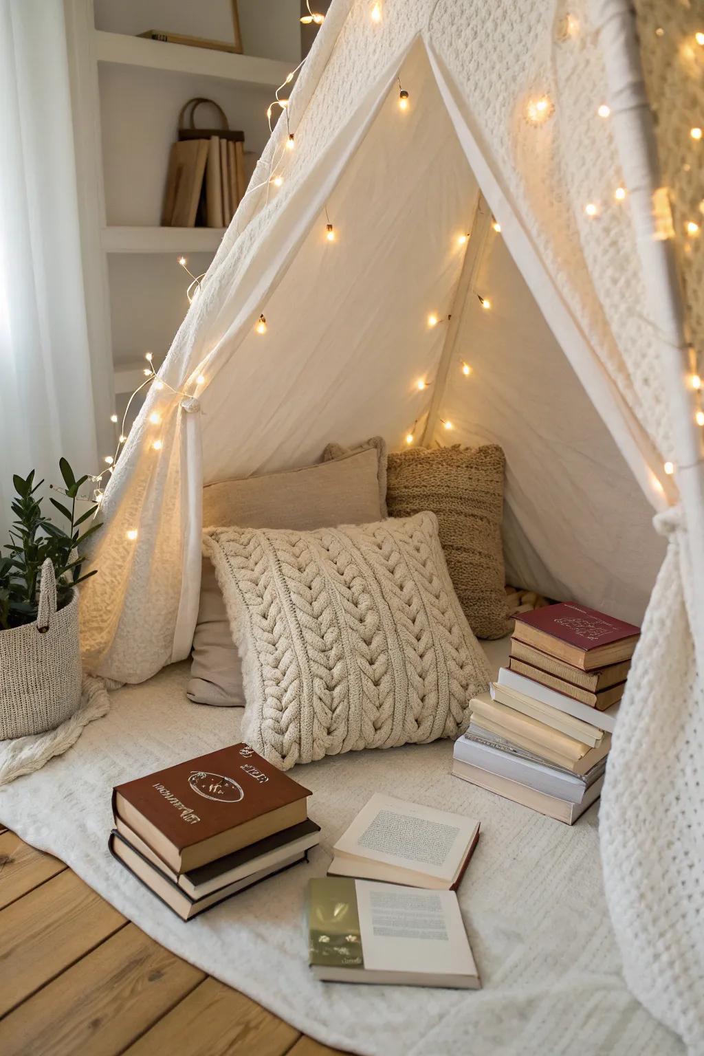 Escape into comfort: A minimalist reading nook perfect for your next literary adventure.