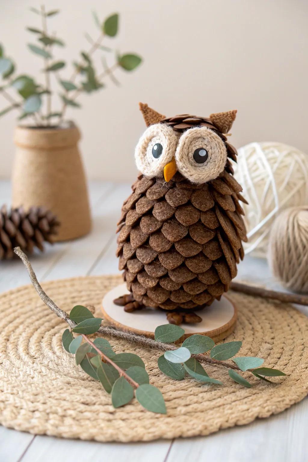 Transform nature into whimsy with this charming pinecone owl craft—perfect for adding a touch of handmade elegance to your space.