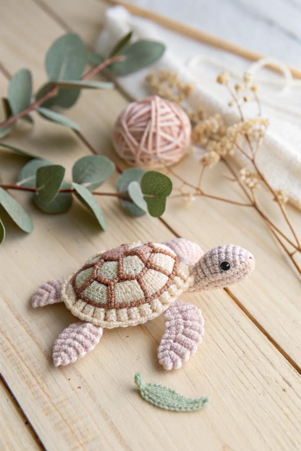 Crafted with love: A charming pipe cleaner turtle that's sure to bring a smile to your face.