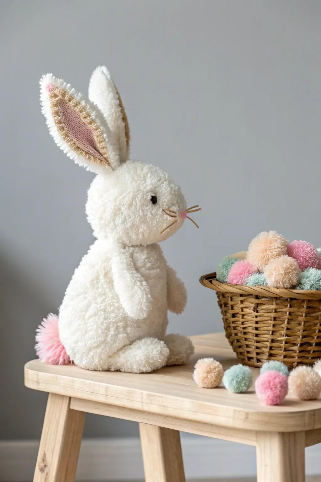 Meet your new pom pom animal friend! This charming bunny adds a touch of whimsy and elegance to your space. 🐰✨