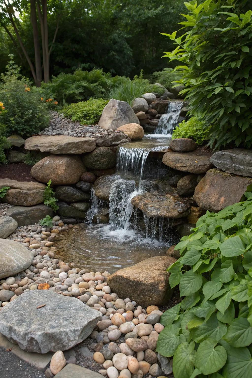 Crafted by nature: a symphony of stones and water in perfect harmony.