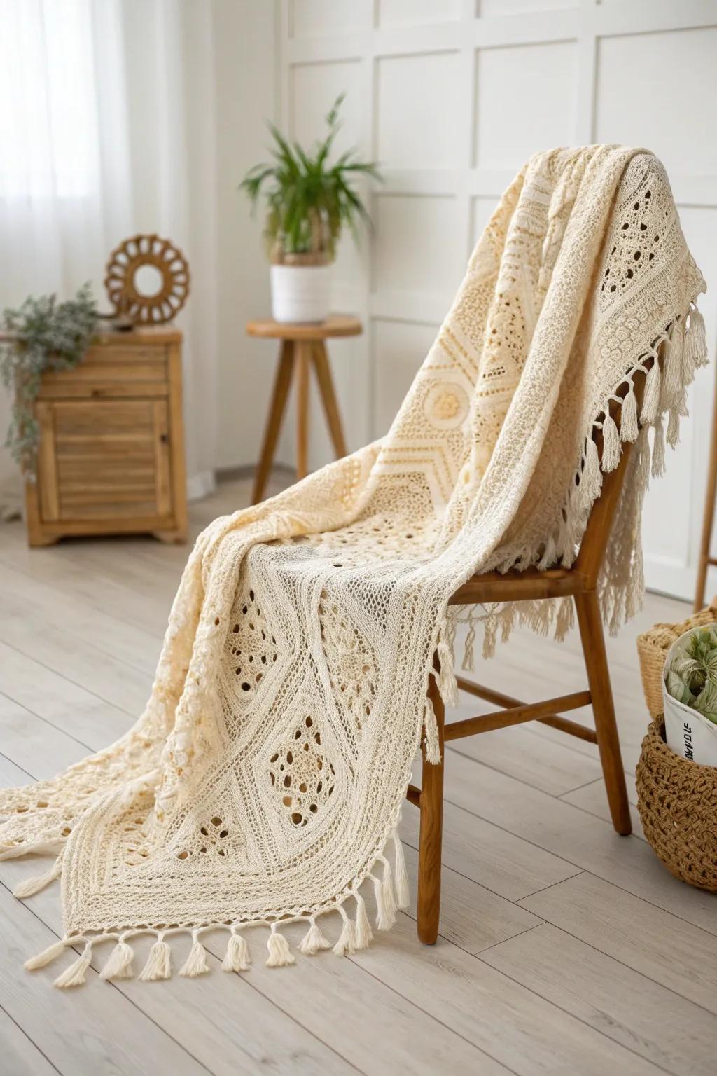 Embrace serenity with the timeless elegance of crochet lace.