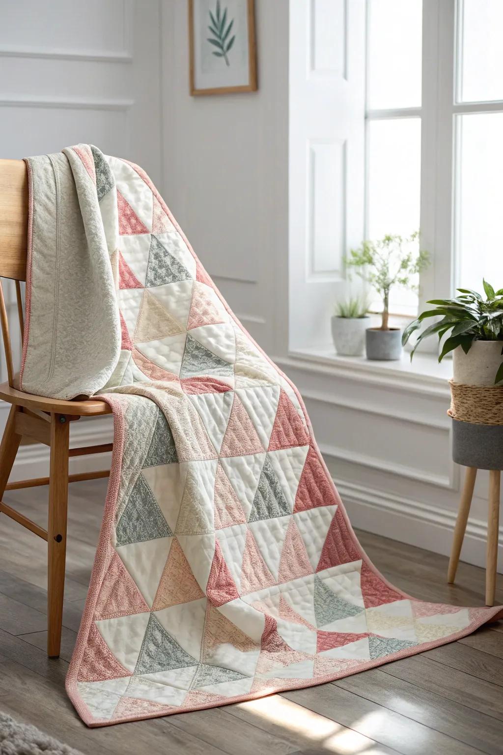 Discover the elegance of geometric quilt patterns and transform your space with minimalist charm.