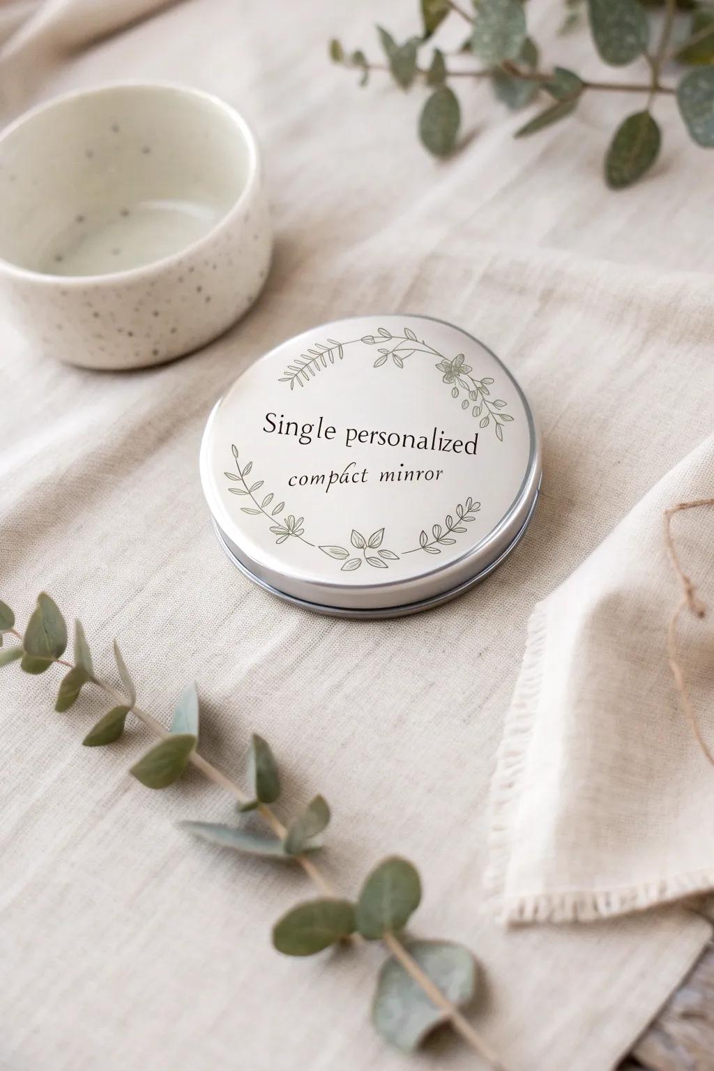 Chic and personalized: The perfect compact mirror favor for a memorable quinceañera.