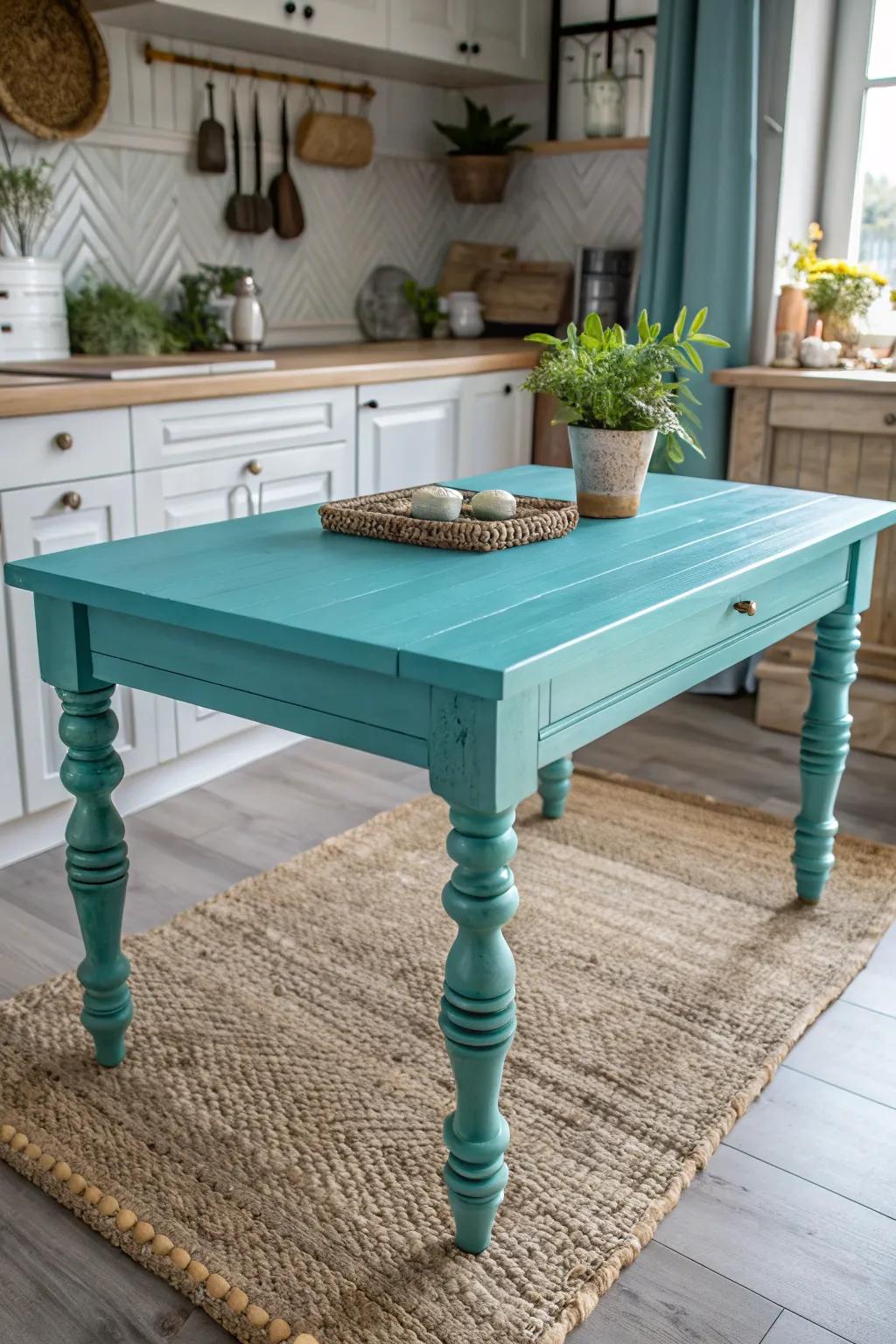 Transform your space with a bold splash of turquoise—where minimalism meets vibrant charm.