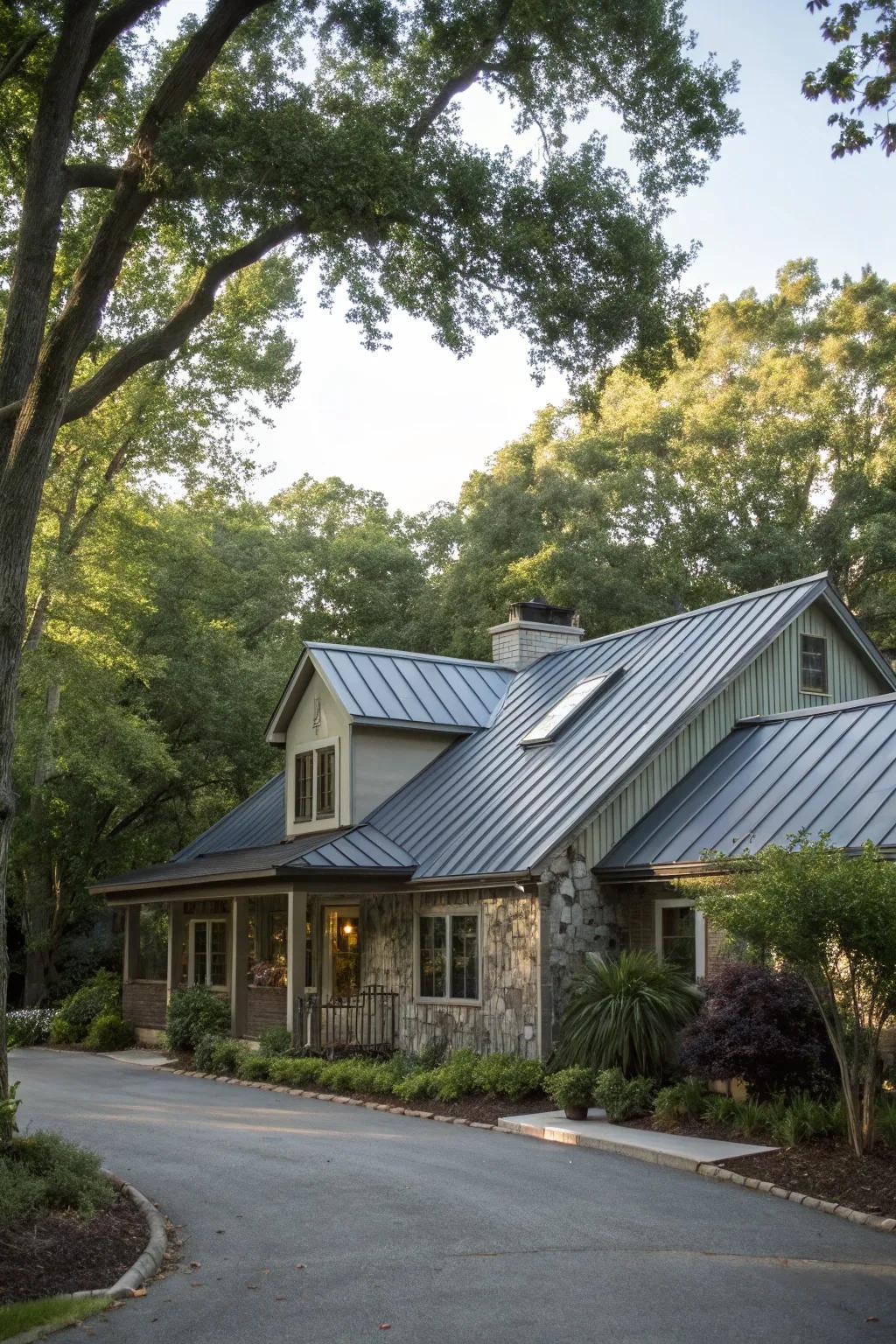 Metal roofing offers modern appeal and robust durability.