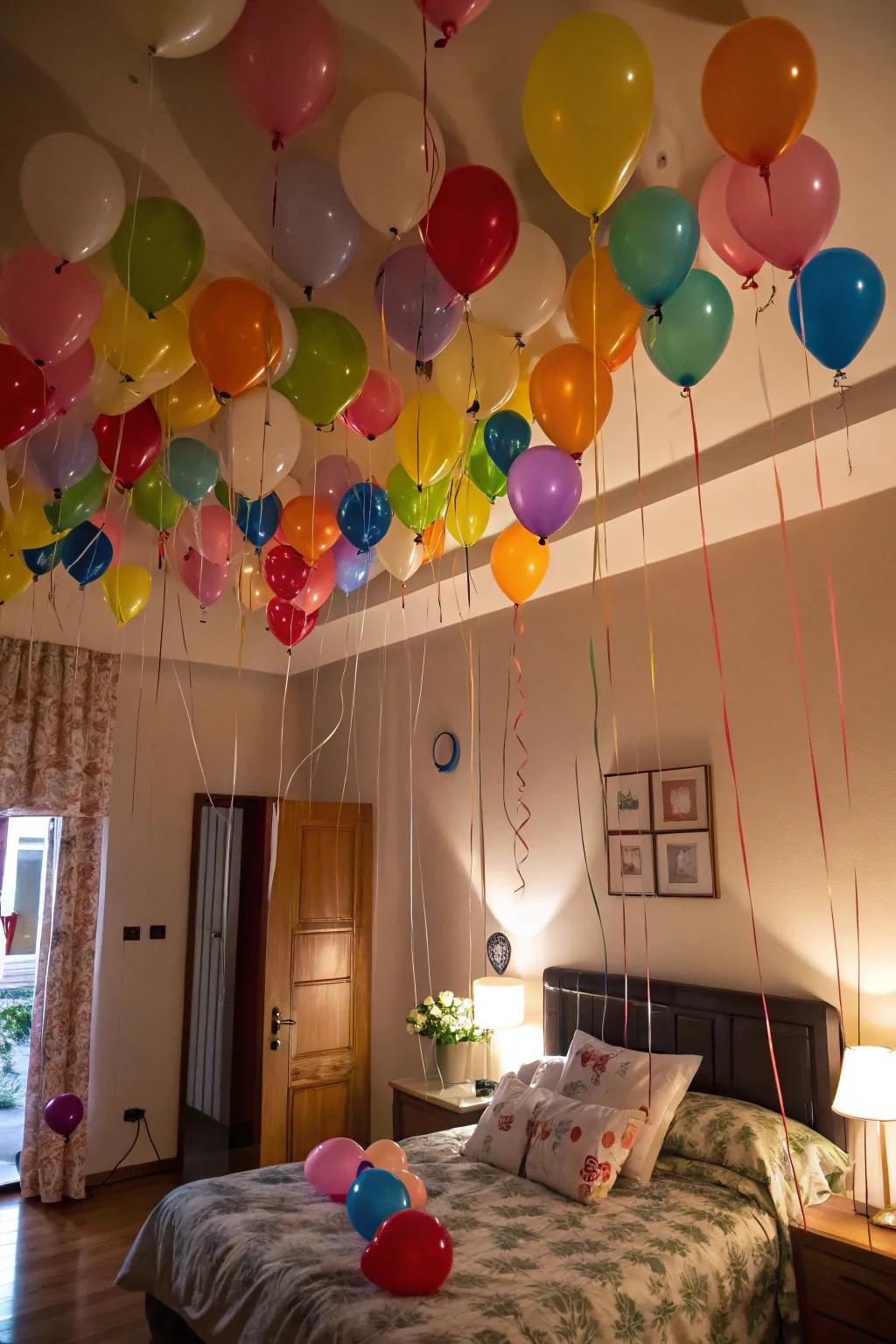 Balloons can instantly transform any room into a festive space.