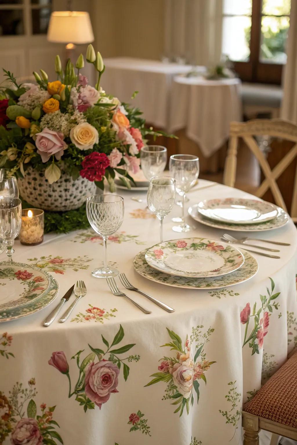 Transform your table with floral elegance for a fresh, inviting look.