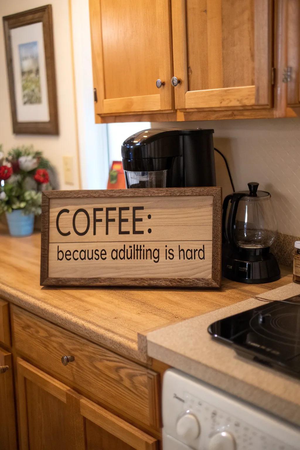 Start your day with a smile and a hot cup of coffee.