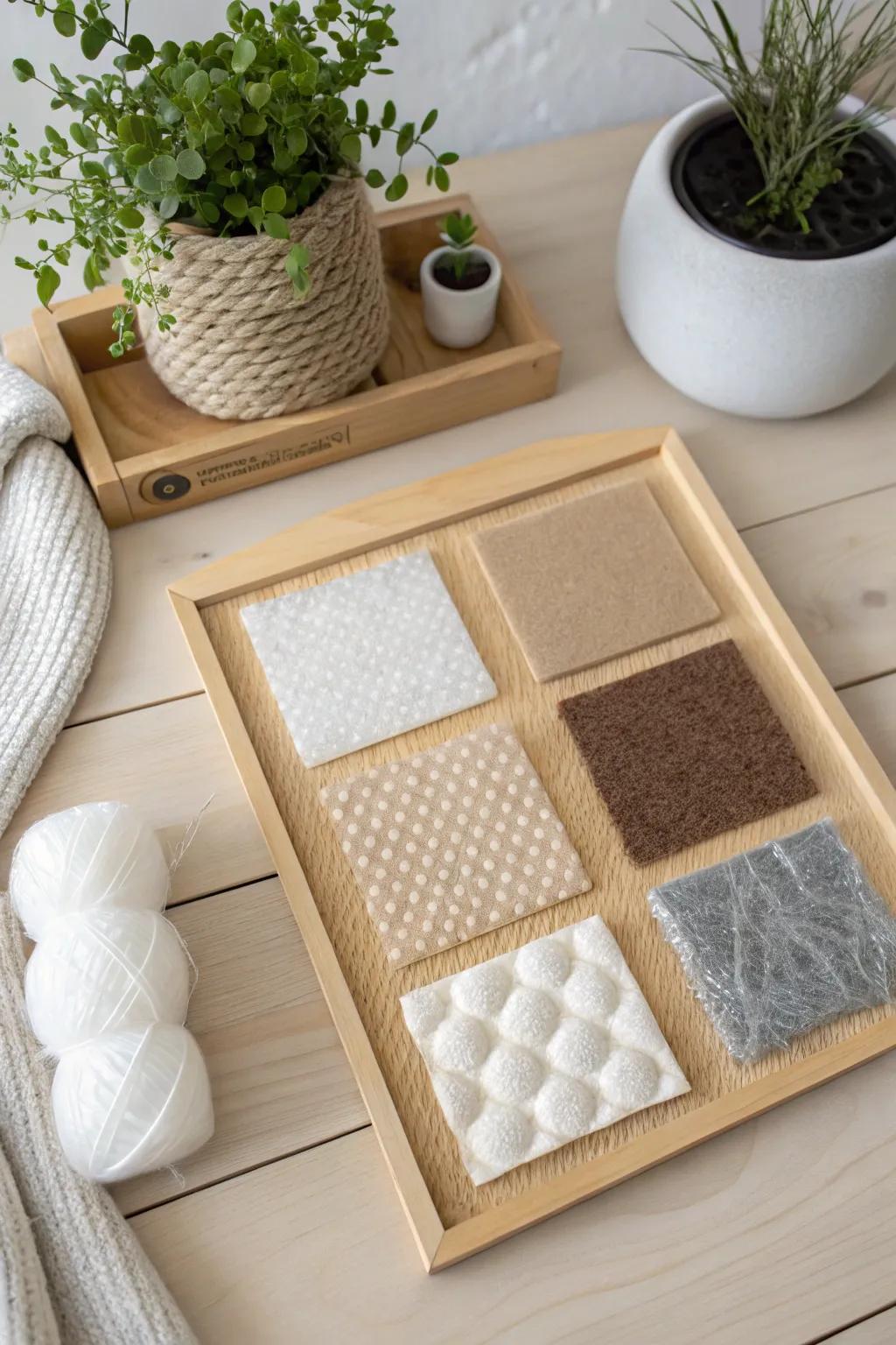 Explore a world of textures with this sensory board, designed to delight curious hands and minds.