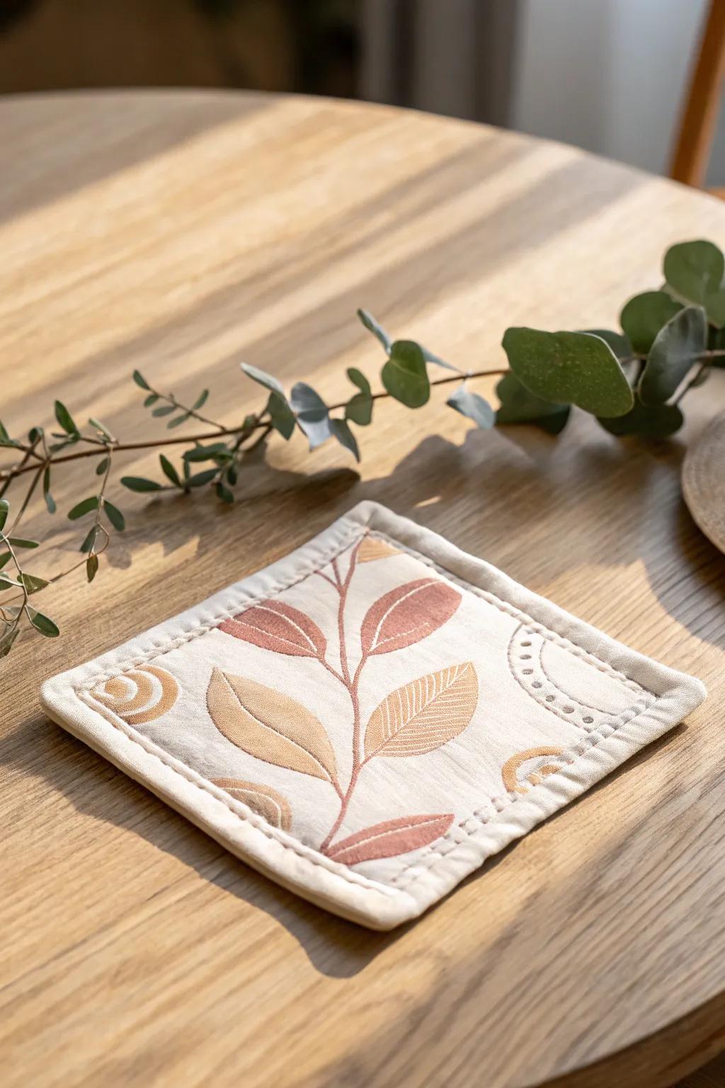 Elevate your coffee table with these chic, handcrafted fabric coasters, perfect for any season.