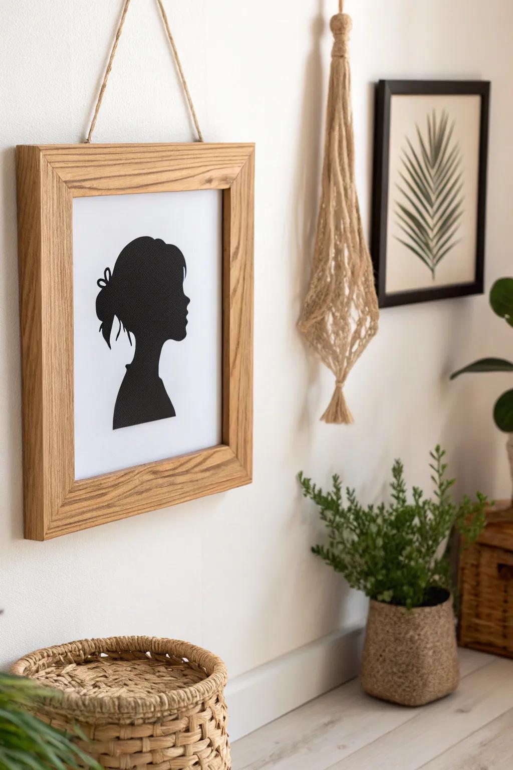 Timeless elegance: A handcrafted silhouette portrait that captures cherished memories in minimalist style.