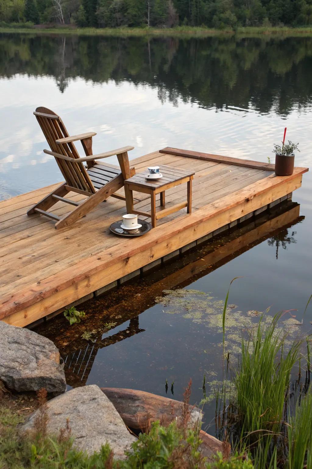 Start your day on a handcrafted floating oasis, where serenity meets craftsmanship.