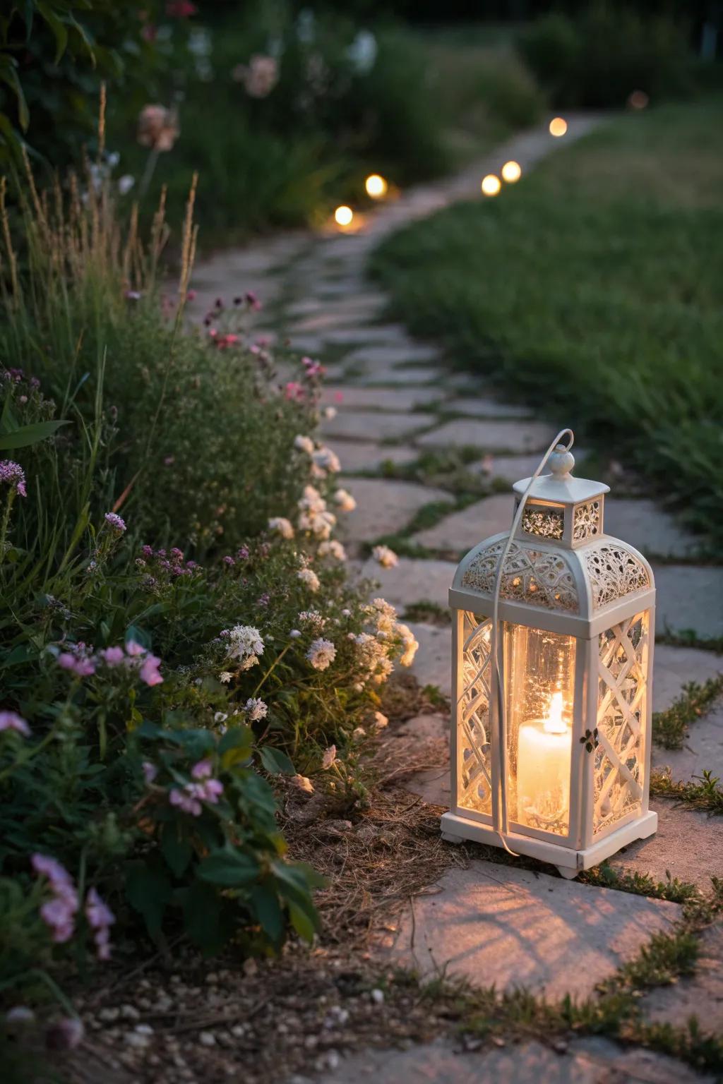 Illuminate your garden pathways with enchanting solar lights for a fairy-tale ambiance.