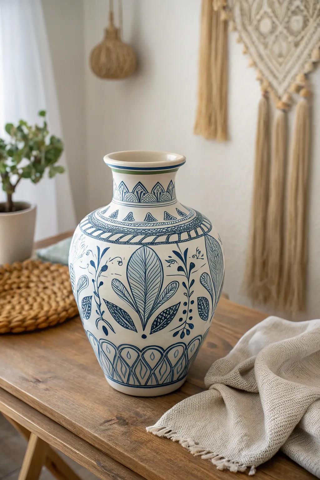 Celebrate culture and craftsmanship with a stunning hand-painted pottery piece, perfect for adding a touch of elegance to any space.