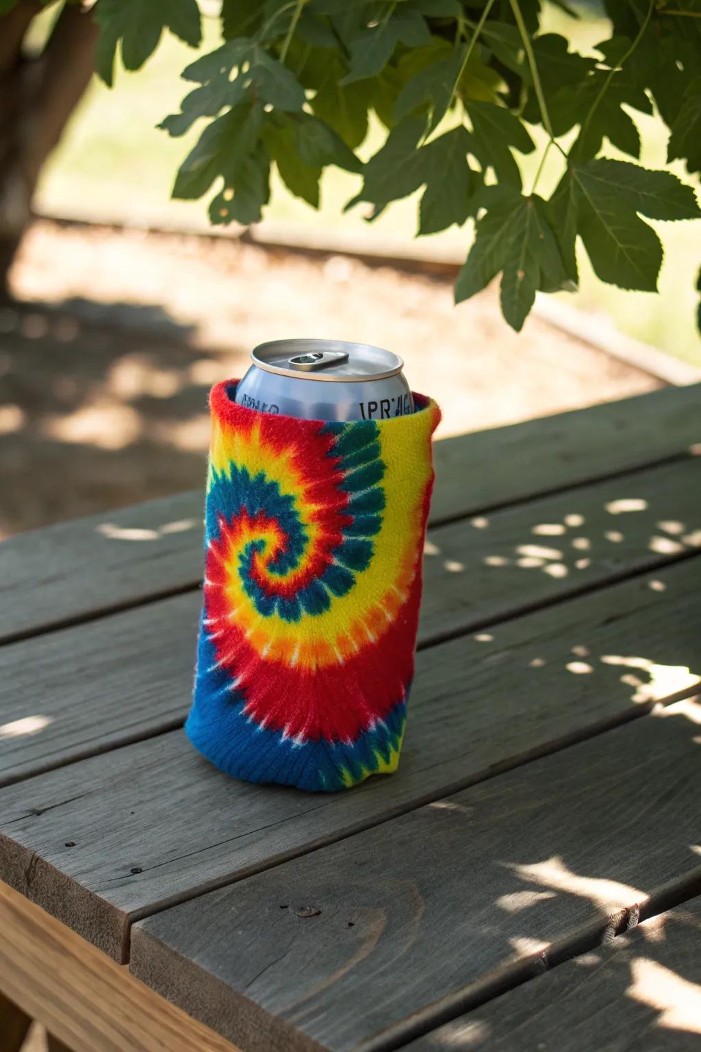 Add a splash of color to your summer gatherings with handcrafted tie-dye koozies!