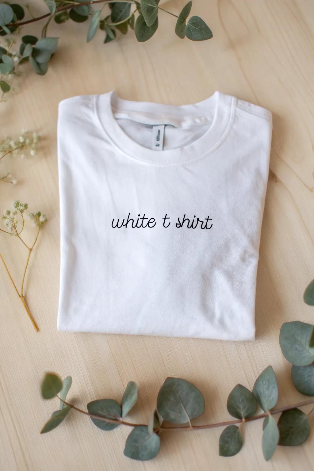 Let your t-shirt do the talking with minimalist text designs that speak volumes.