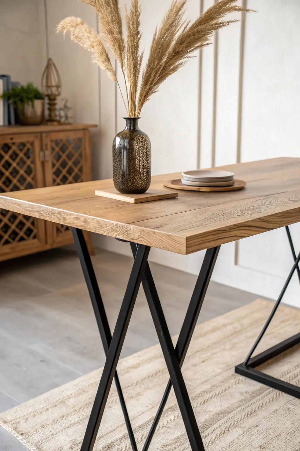 Elevate your space with artfully crafted geometric table legs—where simplicity meets modern elegance.