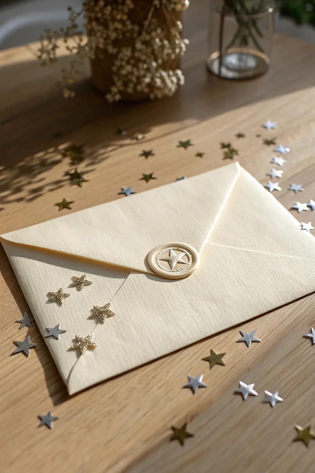 A magical letter from the Tooth Fairy with a celestial touch – where every lost tooth becomes a twinkling star.
