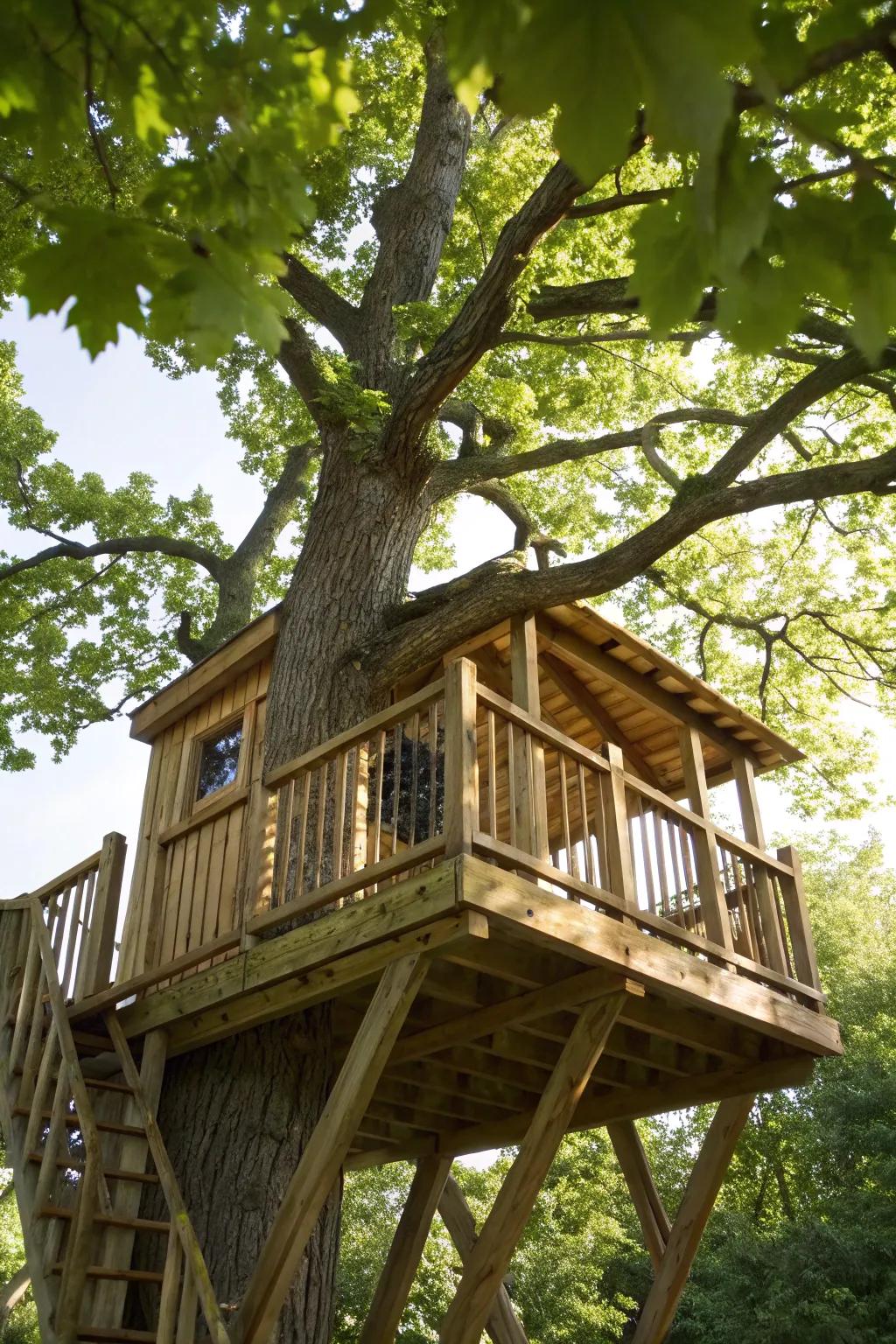 Elevate your child's playtime with a handcrafted treehouse platform—where adventure begins!
