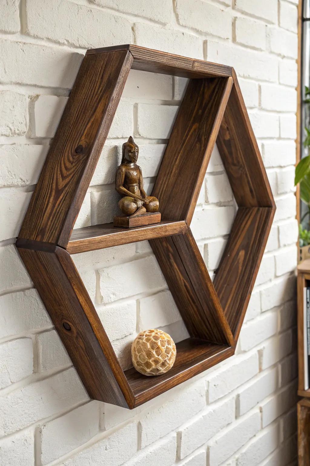 Elevate your space with the elegance of geometric wall shelves.