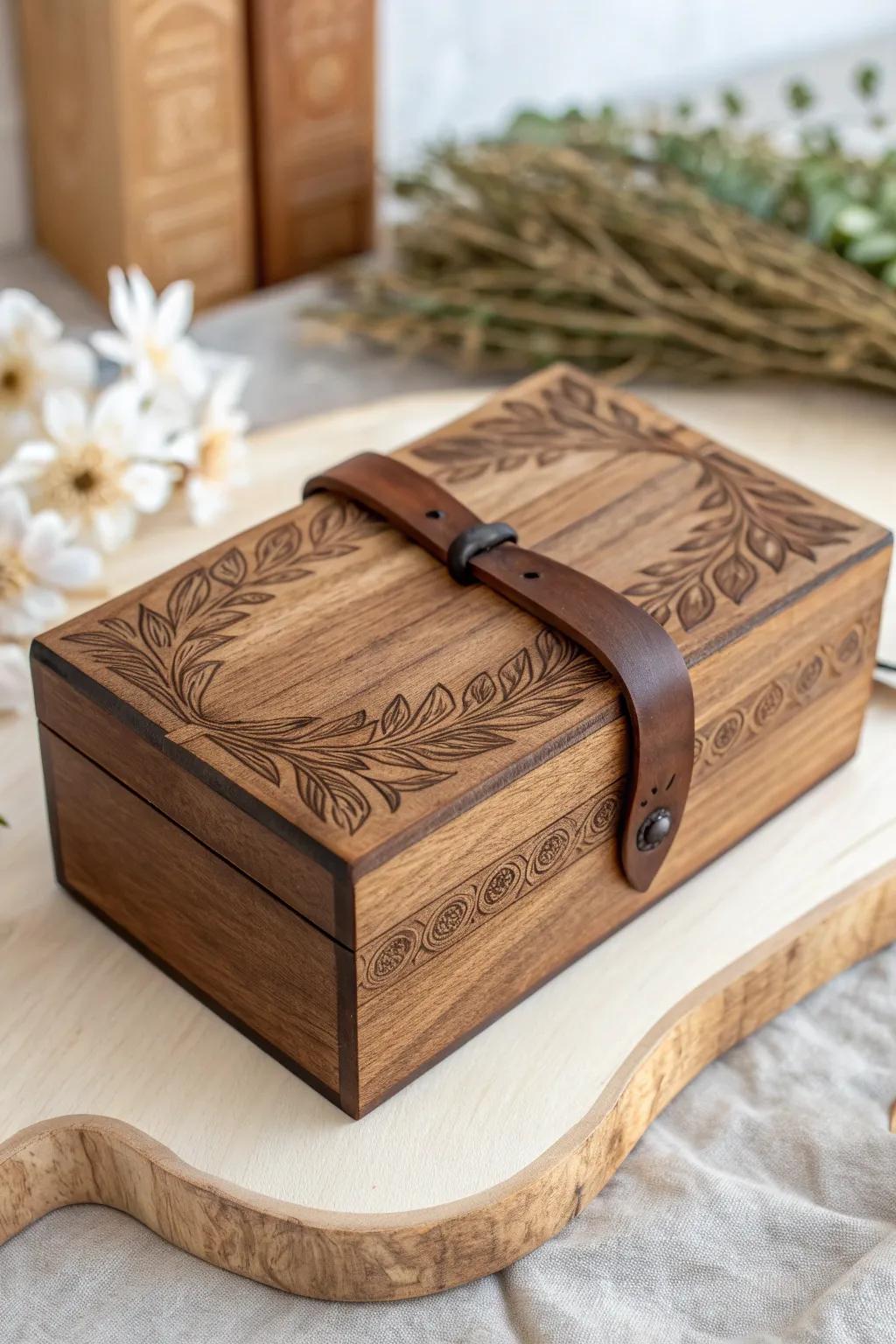 Elevate your gift-giving with this exquisite handcrafted wooden box, where simplicity meets elegance.