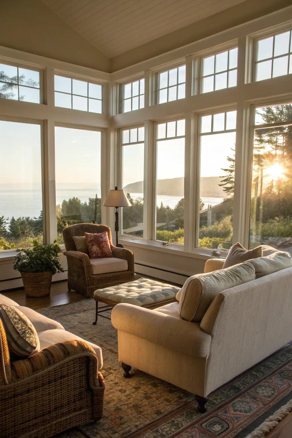 Maximize natural light with large windows for a welcoming atmosphere.