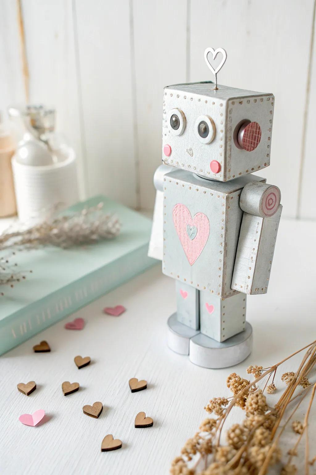 Meet your new classroom sweetheart: the charming Robot Valentine Box, blending minimalist style with a touch of Boho elegance.