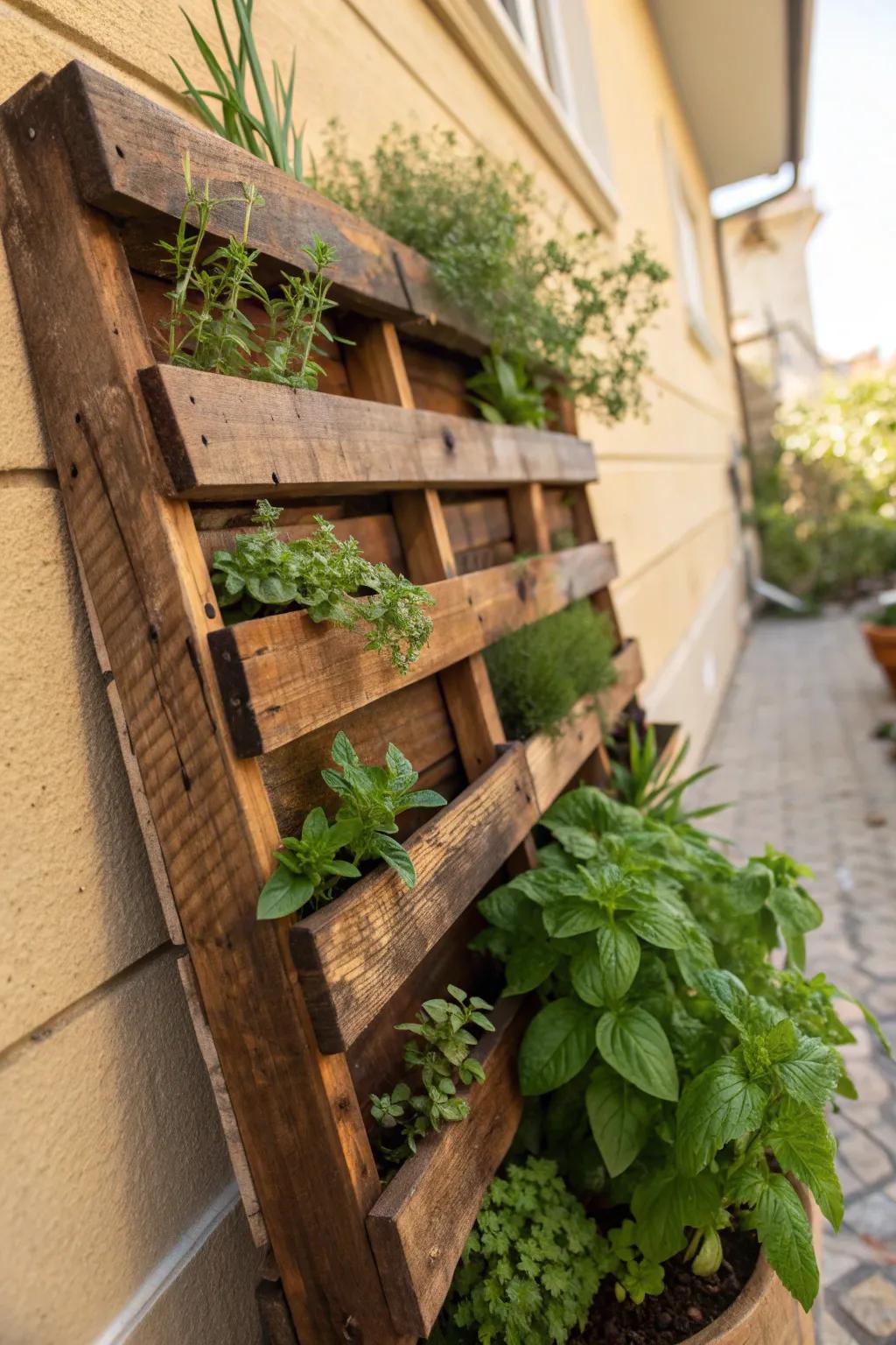 Elevate your culinary space with a handcrafted vertical herb garden. Freshness within reach!