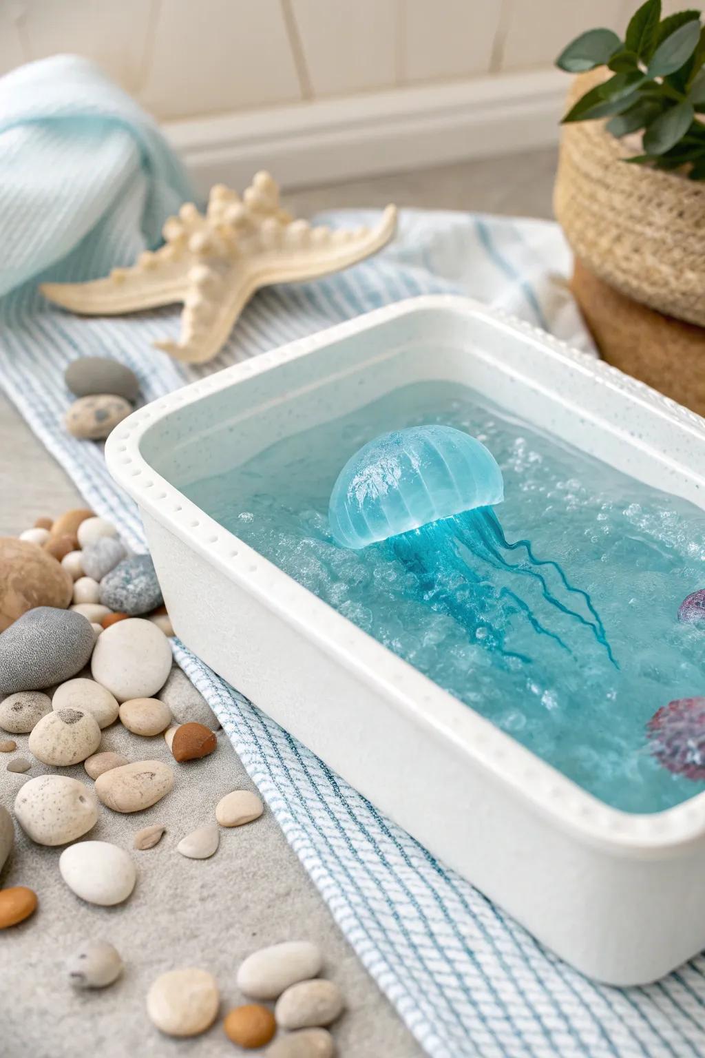 Dive into simplicity with this enchanting mini ocean world, where imagination sets sail.