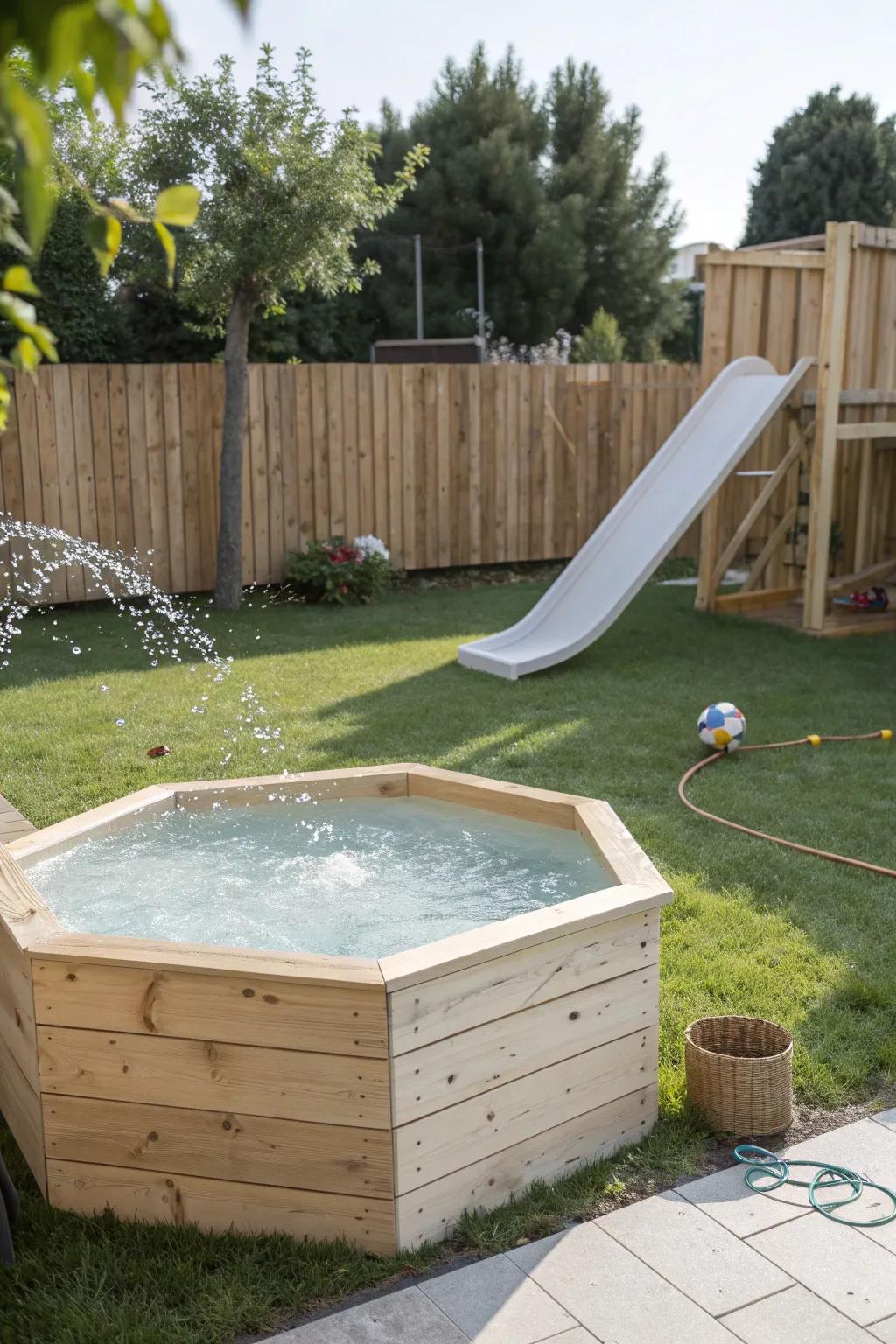 Transform your backyard into a serene sanctuary with a touch of playful elegance. 🌿💦