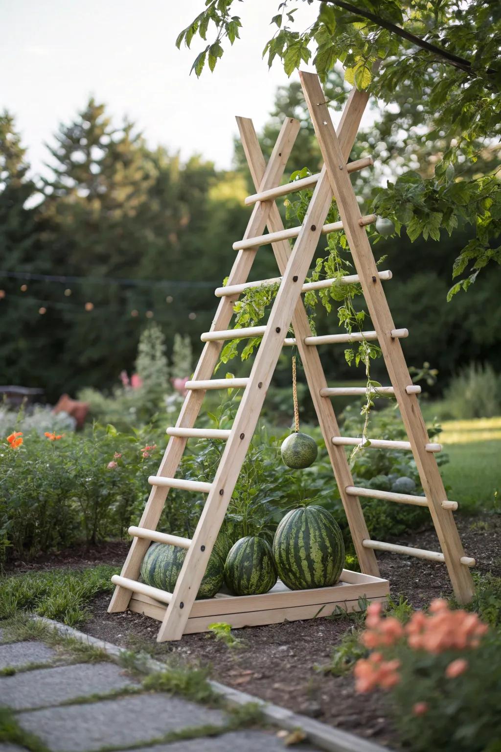 Elevate your garden with the timeless elegance of a classic A-frame trellis.