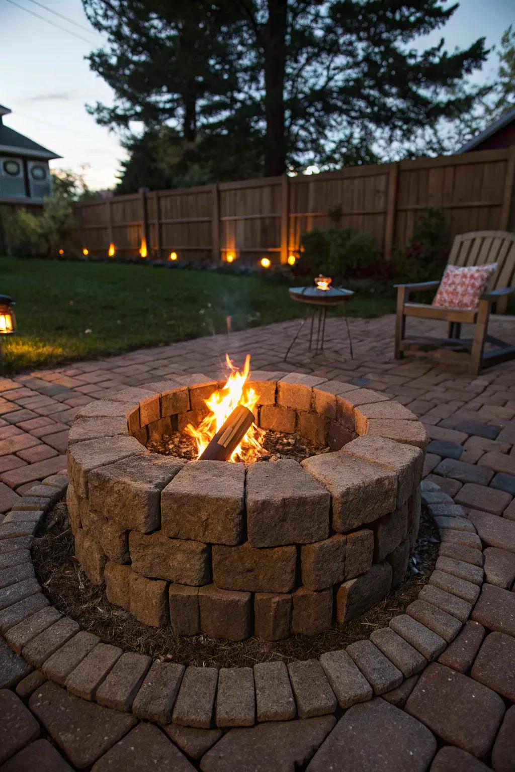 Transform your backyard with a DIY fire pit using leftover pavers for the ultimate cozy gathering spot.