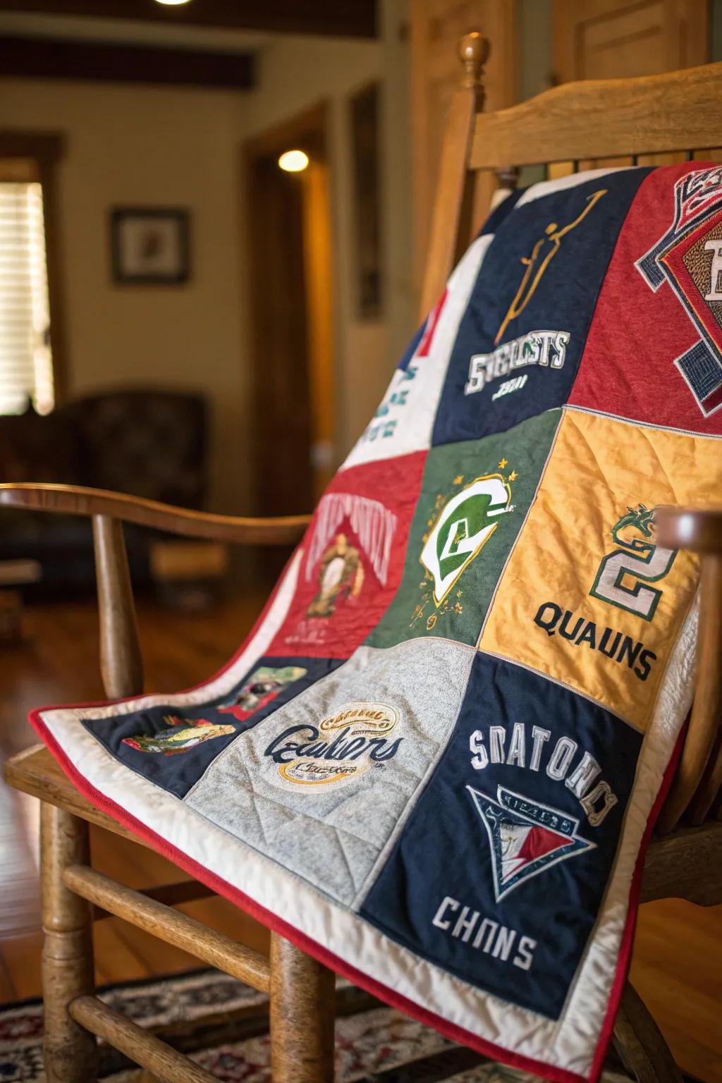Wrap yourself in memories: A handcrafted quilt from your favorite jerseys.