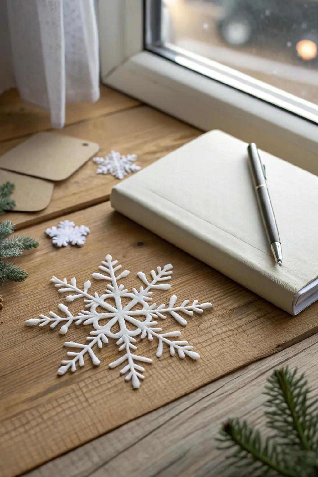Embrace winter magic with your own snowflake-inspired journal designs.